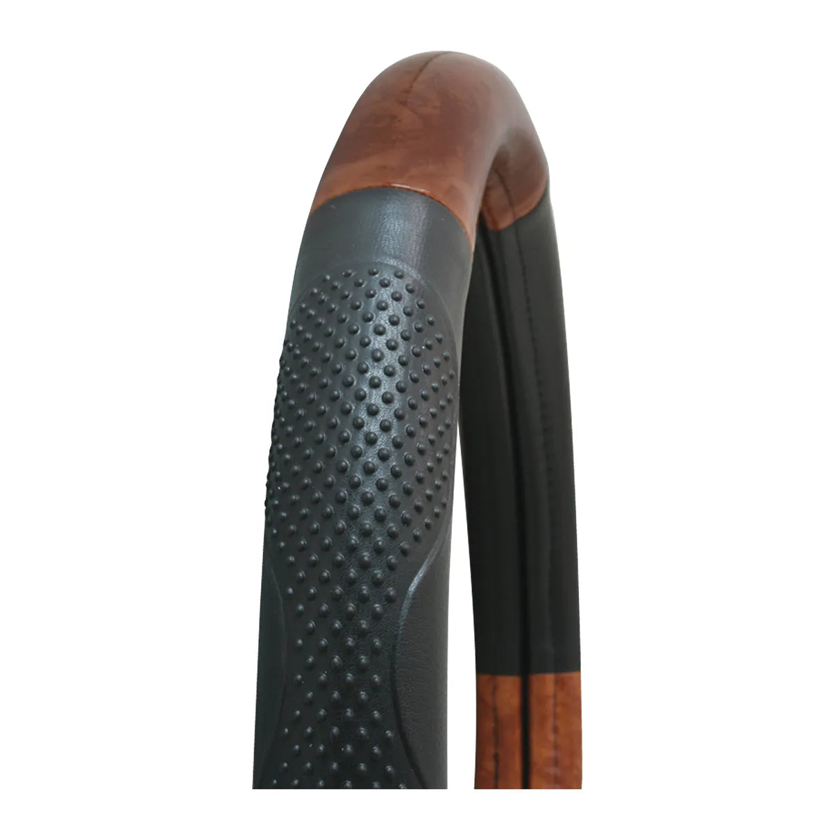 54008- HEAVY DUTY 18″ STEERING WHEEL COVERS IN DELUXE WOOD GRAIN SERIES DRK WOOD W/HAND GRIPS