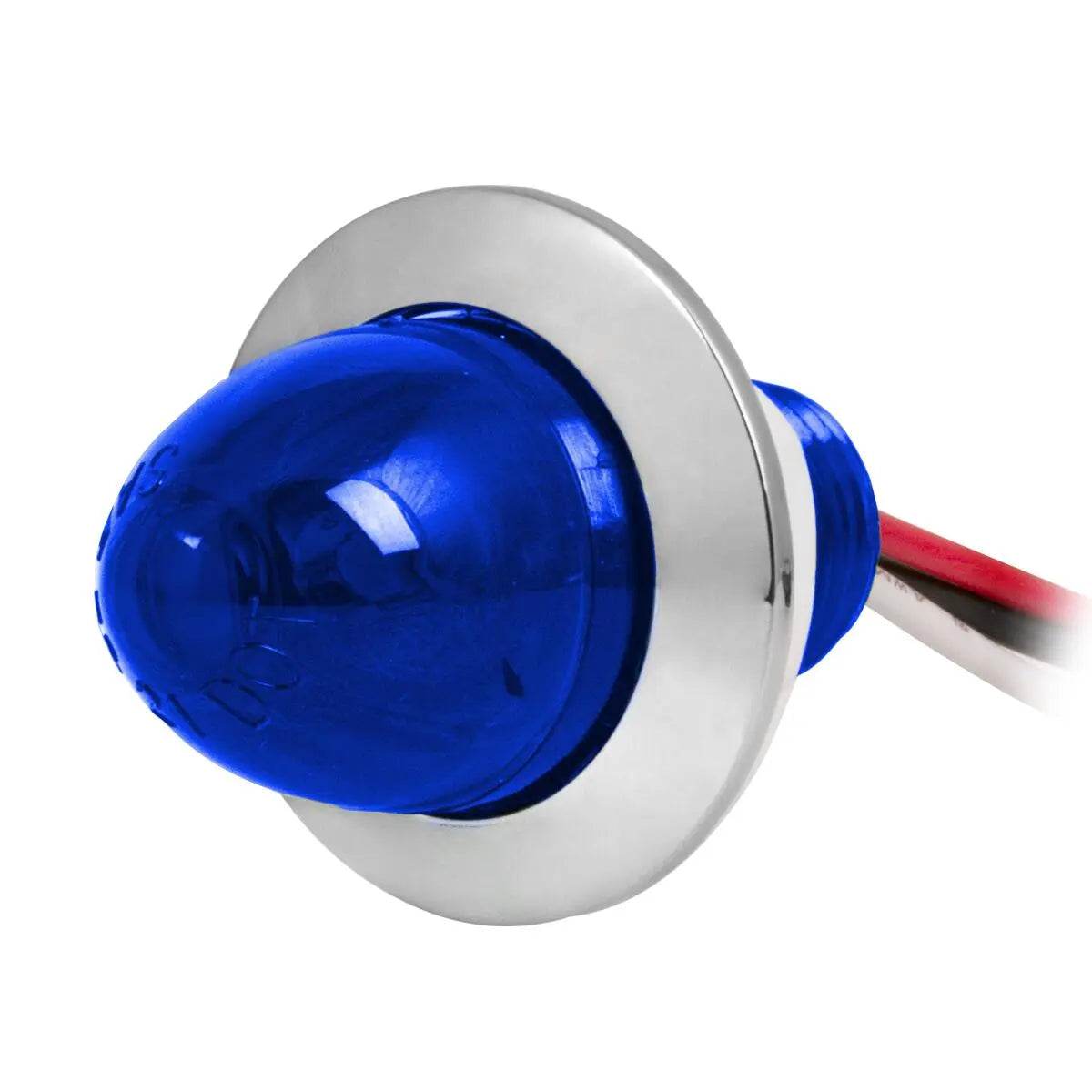 75445- DUAL FUNCTION 1″ MINI PUSH/SCREW WATERMELON LED LIGHT WITH CHROME PLASTIC BEZEL- BLUE/BLUE