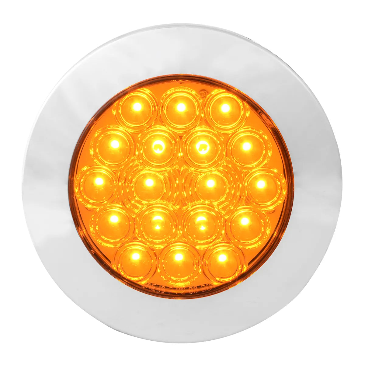 75870- 4″ FLEET FLANGE MOUNT LED LIGHT WITH CHROME TWIST & LOCK BEZEL IN STANDARD 3-PRONG- AMBER/AMBER