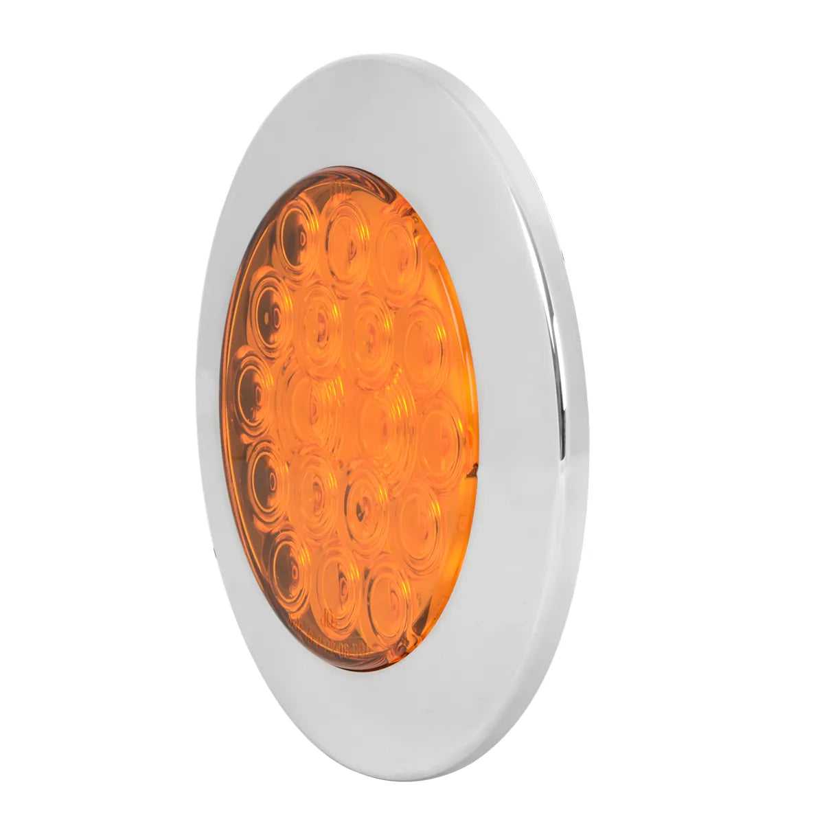 75870- 4″ FLEET FLANGE MOUNT LED LIGHT WITH CHROME TWIST & LOCK BEZEL IN STANDARD 3-PRONG- AMBER/AMBER