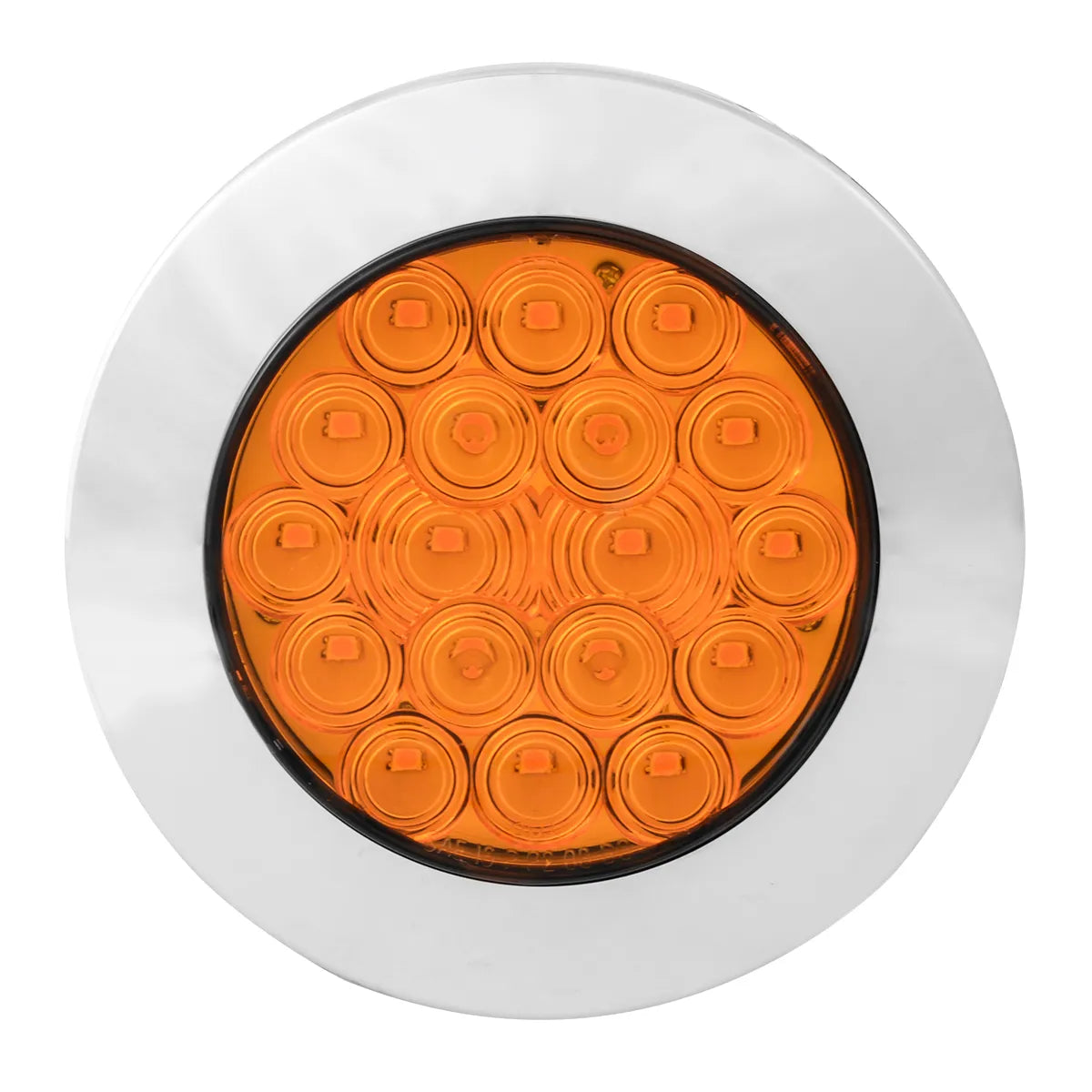 75900- 4″ FLEET FLANGE MOUNT LED LIGHT WITH CHROME TWIST & LOCK BEZEL 3-PIN- AMBER/AMBER