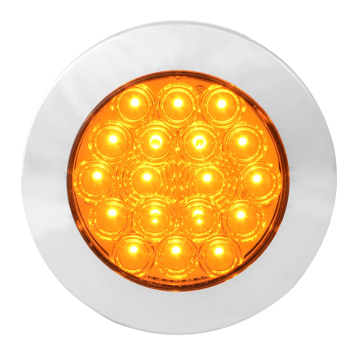 75900- 4″ FLEET FLANGE MOUNT LED LIGHT WITH CHROME TWIST & LOCK BEZEL 3-PIN- AMBER/AMBER