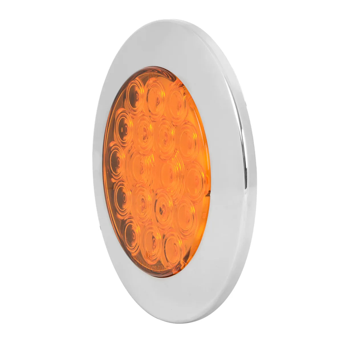 75900- 4″ FLEET FLANGE MOUNT LED LIGHT WITH CHROME TWIST & LOCK BEZEL 3-PIN- AMBER/AMBER