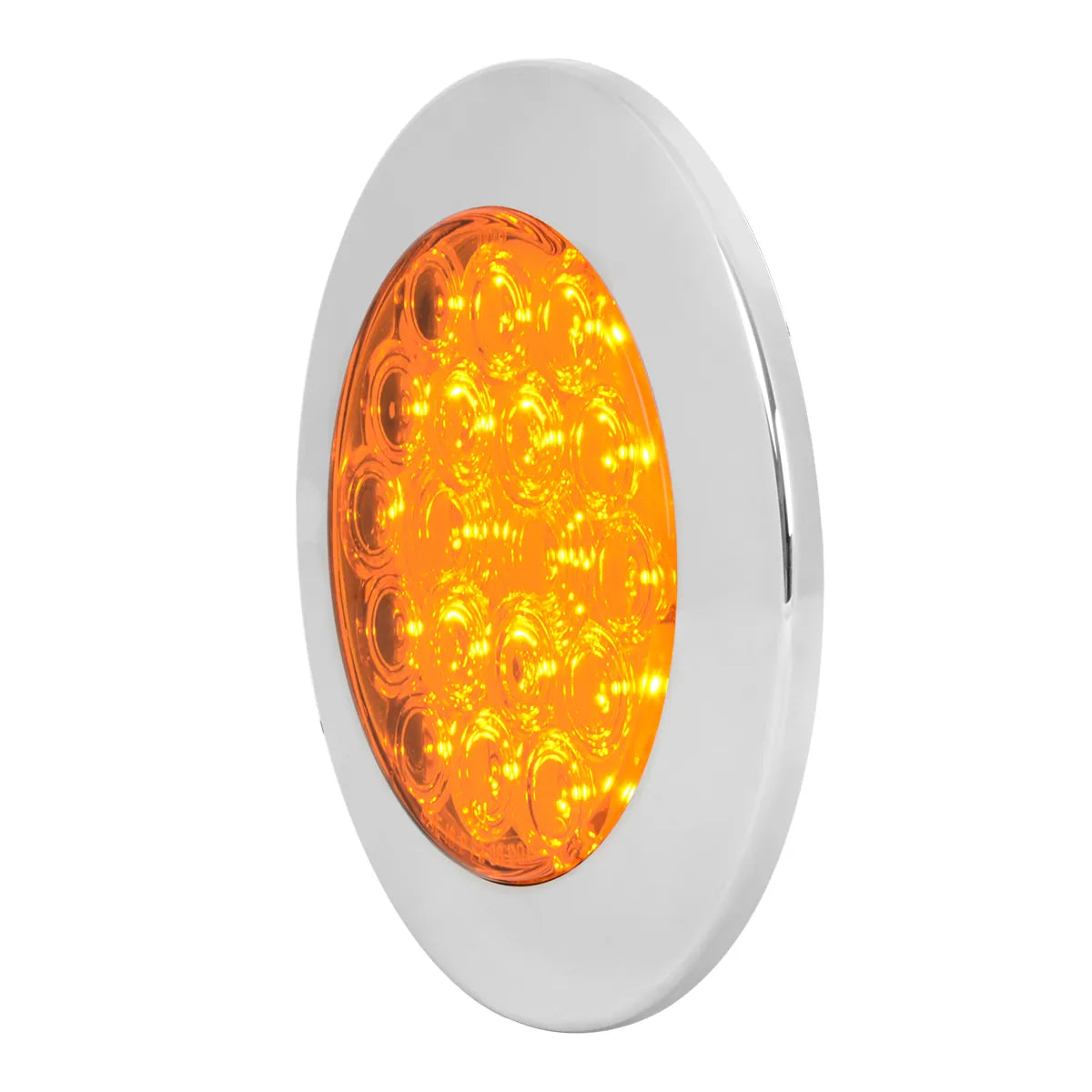 75900- 4″ FLEET FLANGE MOUNT LED LIGHT WITH CHROME TWIST & LOCK BEZEL 3-PIN- AMBER/AMBER