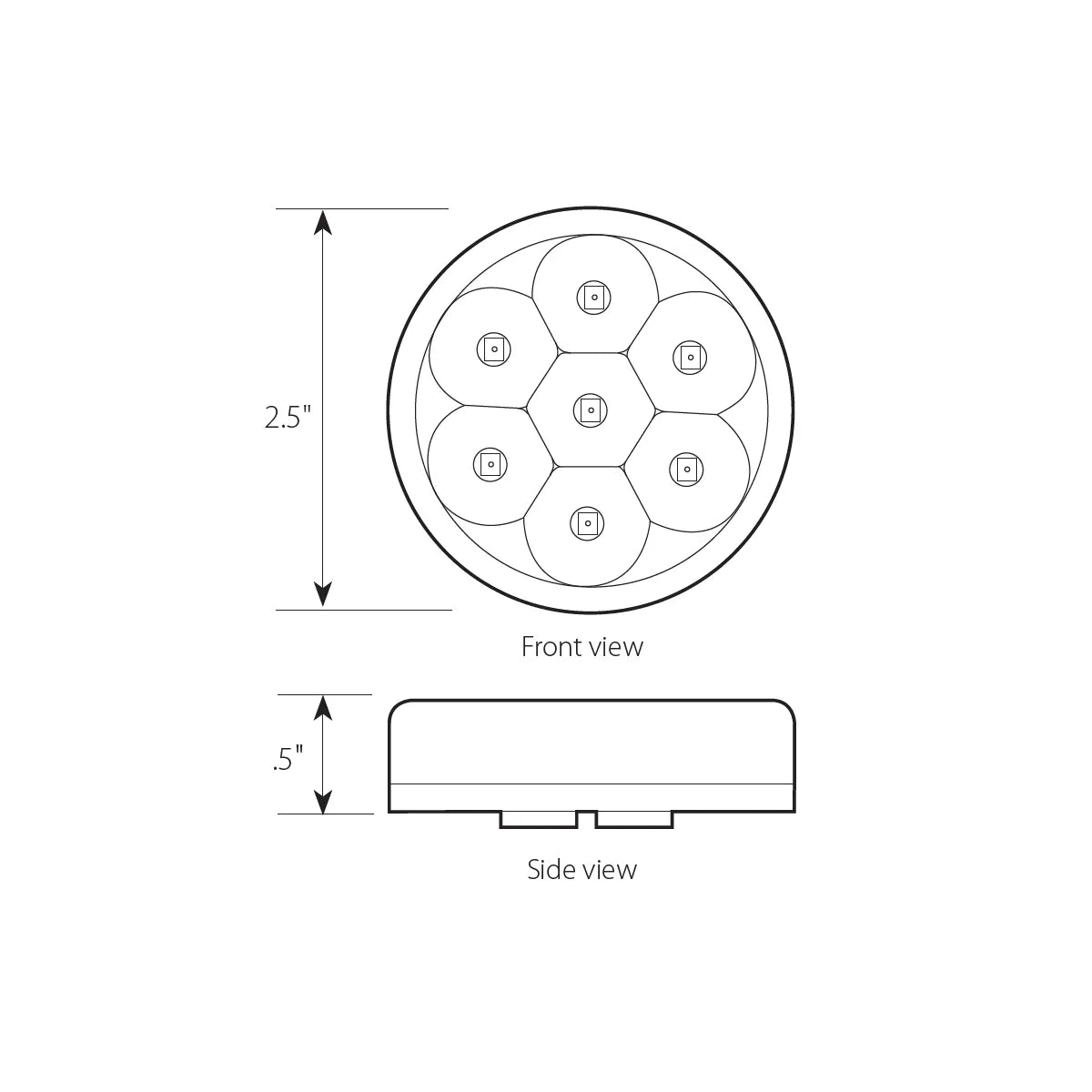 76582- 2-1/2″ PEARL LED MARKER LIGHT-RED/RED