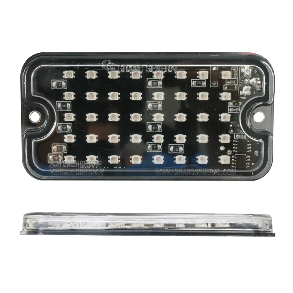 81741- ULTRA THIN SMALL RECTANGULAR LED STROBE LIGHT-AMBER/CLEAR