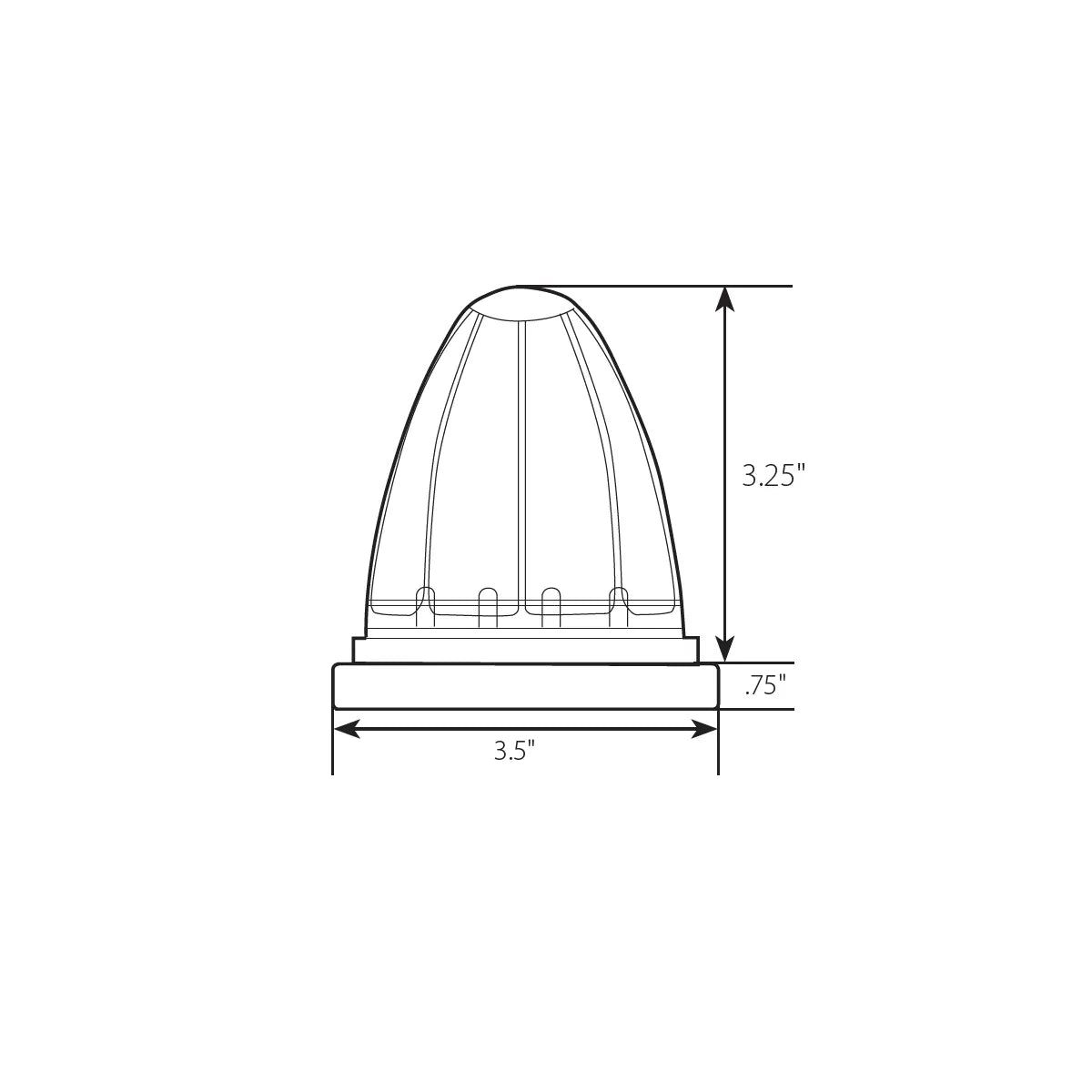 81978- WATERMELON STYLE SURFACE MOUNT LED TURN/MARKER LIGHT-AMBER/AMBER