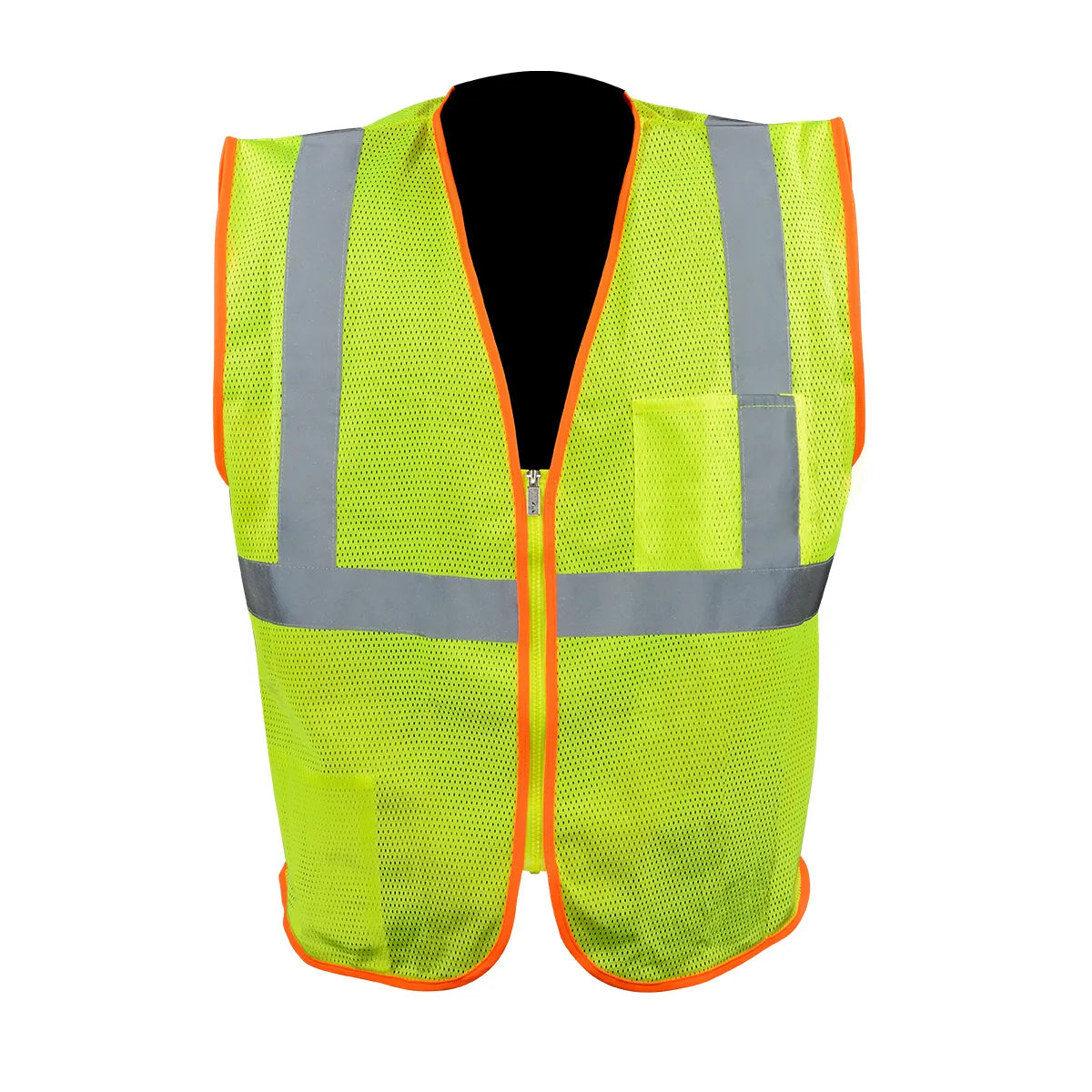 99911- HIGH VISIBILITY CLASS 2 SAFETY VEST WITH ZIPPER-XL