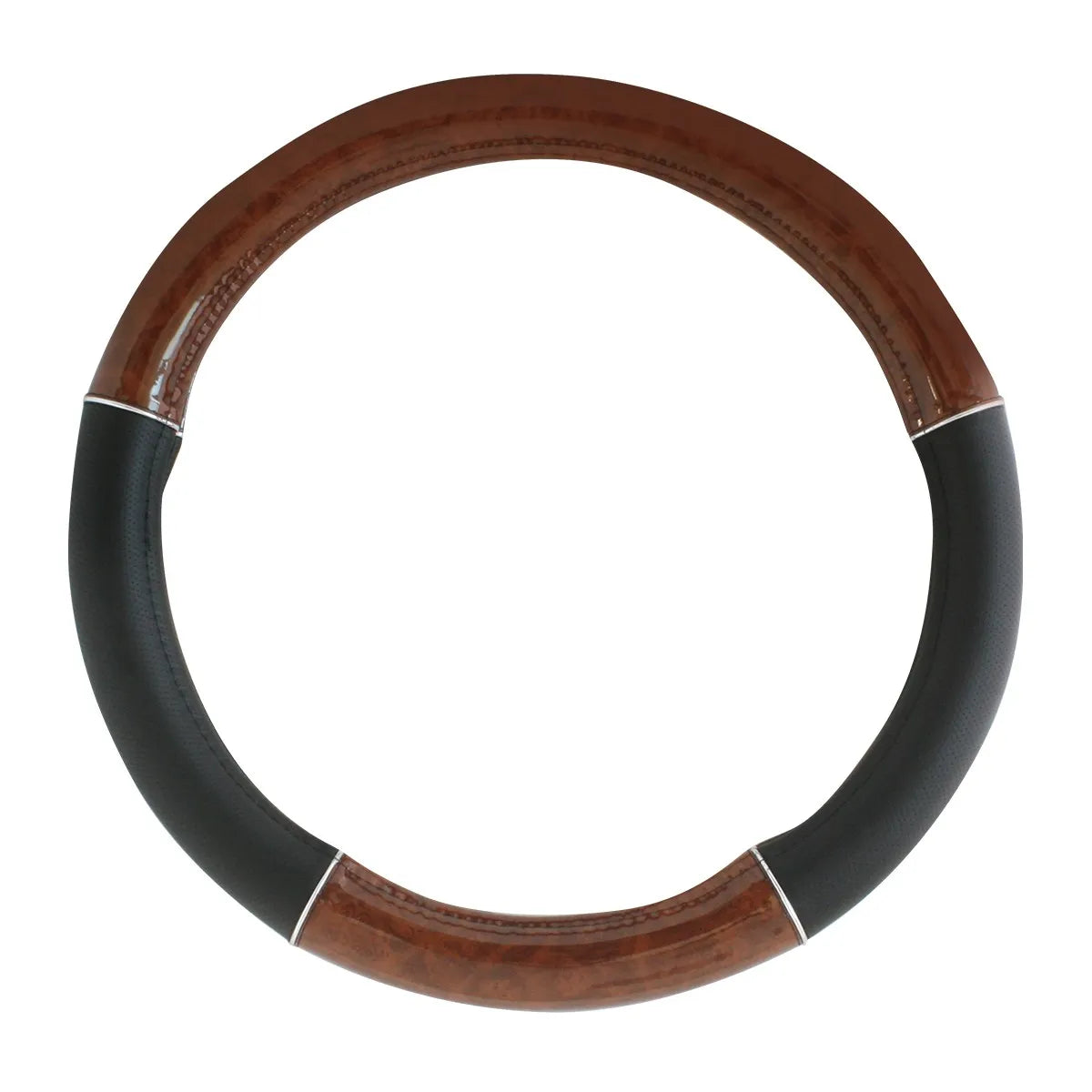 54006- HEAVY DUTY 18″ STEERING WHEEL COVERS IN DELUXE WOOD GRAIN SERIES