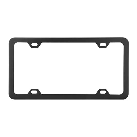 60414- PLAIN 4-HOLE LICENSE PLATE FRAMES WITH THIN BOTTOM MATTE BLACK