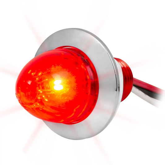 75442- DUAL FUNCTION 1″ MINI PUSH/SCREW WATERMELON LED LIGHT WITH CHROME PLASTIC BEZEL- RED/RED