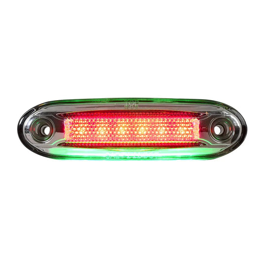 77598- 5-1/8″ RECTANGULAR LED SIDE MARKER LIGHT WITH UNDER GLOW EFFECT-RED/GREEN