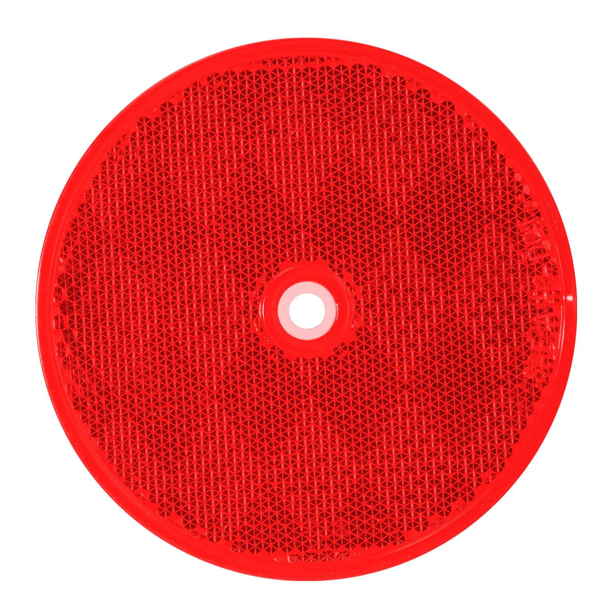3-1/4″ ROUND REFLECTOR W/ CENTER MOUNTING HOLE-RED