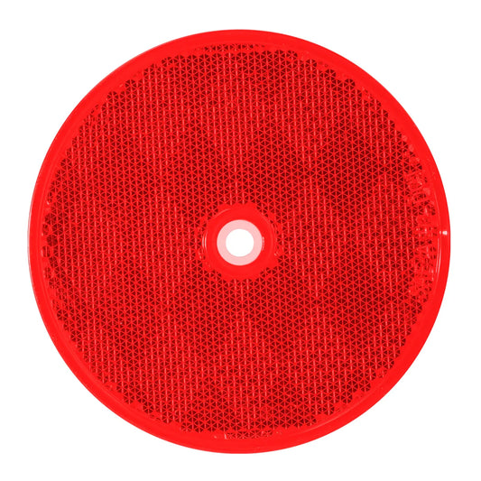 80824- 3-1/4″ ROUND REFLECTOR W/ CENTER MOUNTING HOLE-RED