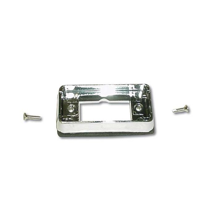 87649- Small Rectangular Rail Style Chrome Light Base