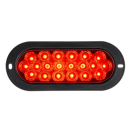 87742- OVAL FLANGE MOUNT LED FLEET SEALED LIGHT-RED/RED