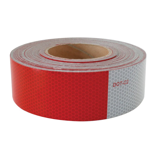 92290- DOT-C2 CONSPICUITY TAPE IN RED & WHITE 150′ ROLL-11"/7"